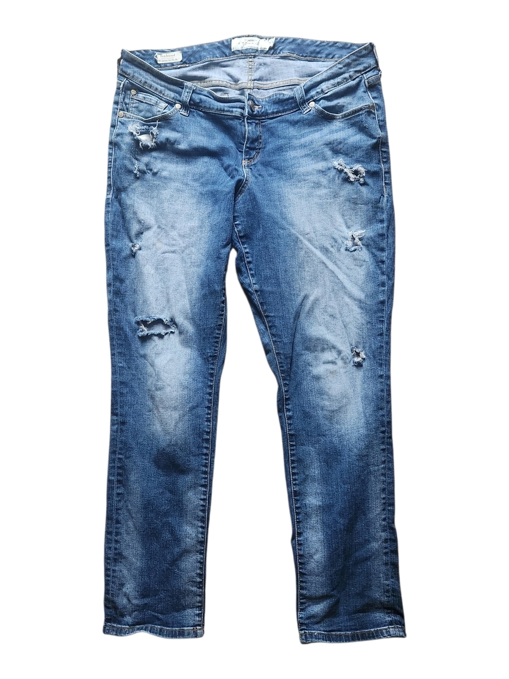 Torrid Distressed Boyfriend Straight Leg Womens Jeans SZ 14 Stretch